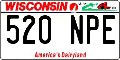 WI license plate 520NPE