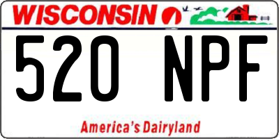 WI license plate 520NPF