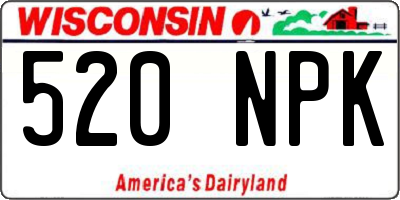 WI license plate 520NPK