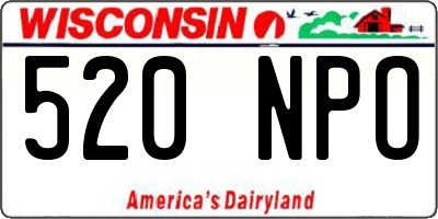 WI license plate 520NPO