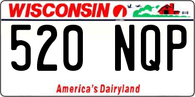 WI license plate 520NQP