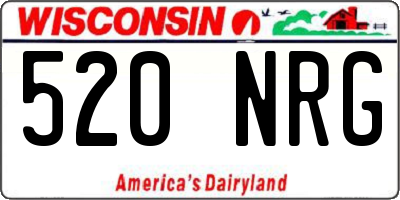 WI license plate 520NRG