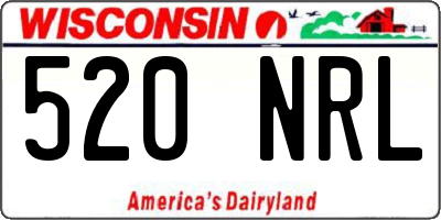 WI license plate 520NRL
