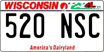 WI license plate 520NSC
