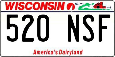WI license plate 520NSF