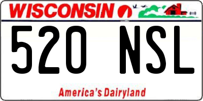 WI license plate 520NSL