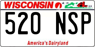 WI license plate 520NSP