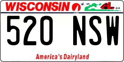 WI license plate 520NSW