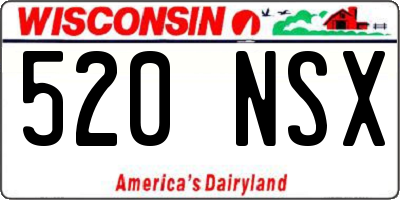 WI license plate 520NSX