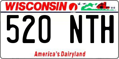 WI license plate 520NTH