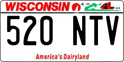 WI license plate 520NTV