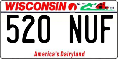 WI license plate 520NUF