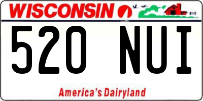 WI license plate 520NUI