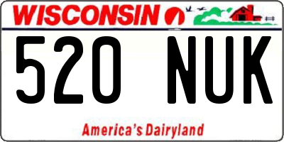 WI license plate 520NUK