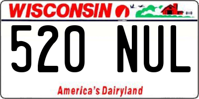 WI license plate 520NUL