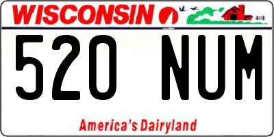 WI license plate 520NUM