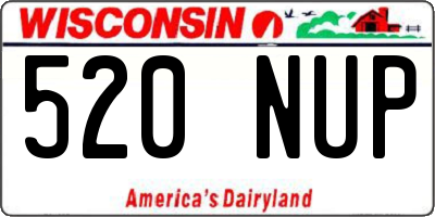 WI license plate 520NUP