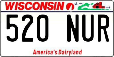 WI license plate 520NUR