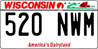 WI license plate 520NWM