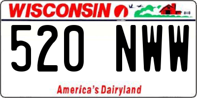 WI license plate 520NWW