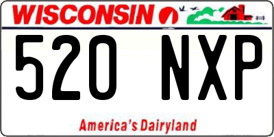 WI license plate 520NXP
