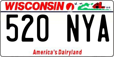 WI license plate 520NYA