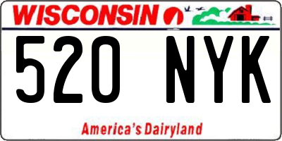 WI license plate 520NYK