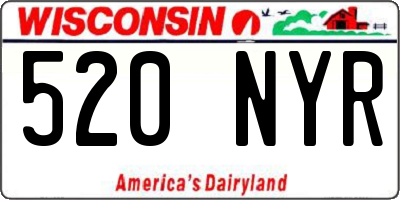 WI license plate 520NYR