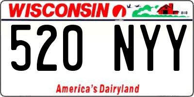 WI license plate 520NYY