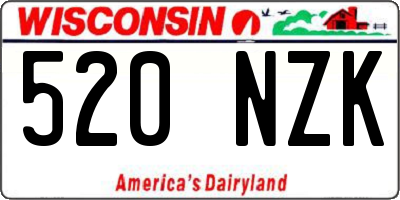 WI license plate 520NZK
