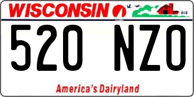 WI license plate 520NZO