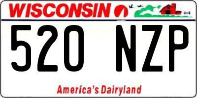 WI license plate 520NZP