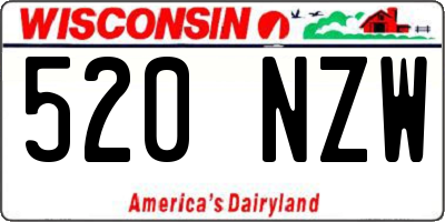 WI license plate 520NZW