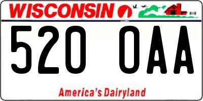 WI license plate 520OAA