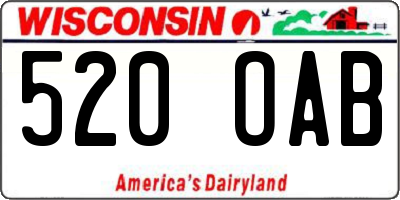 WI license plate 520OAB