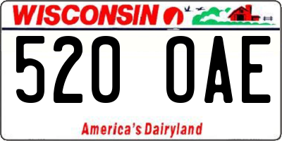 WI license plate 520OAE