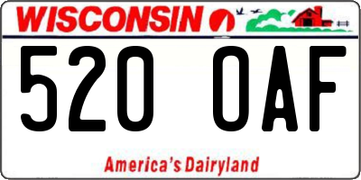 WI license plate 520OAF