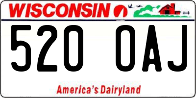 WI license plate 520OAJ