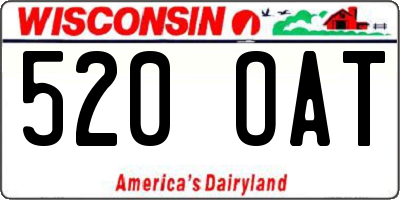 WI license plate 520OAT