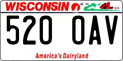 WI license plate 520OAV