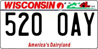WI license plate 520OAY