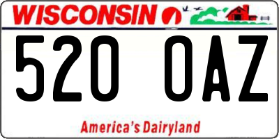 WI license plate 520OAZ