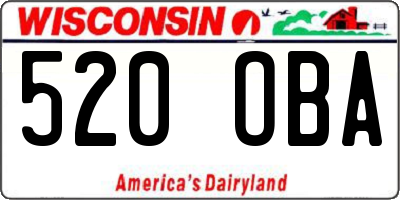 WI license plate 520OBA