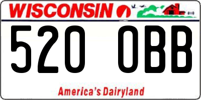 WI license plate 520OBB