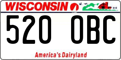 WI license plate 520OBC