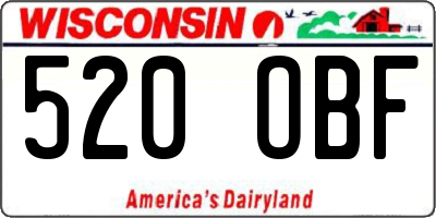 WI license plate 520OBF