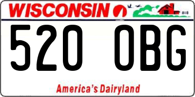WI license plate 520OBG