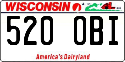 WI license plate 520OBI