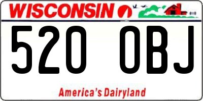 WI license plate 520OBJ