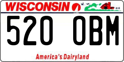 WI license plate 520OBM